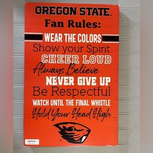 Oregon State Fan Rules Wooden Wall Decor Orange Black Beavers